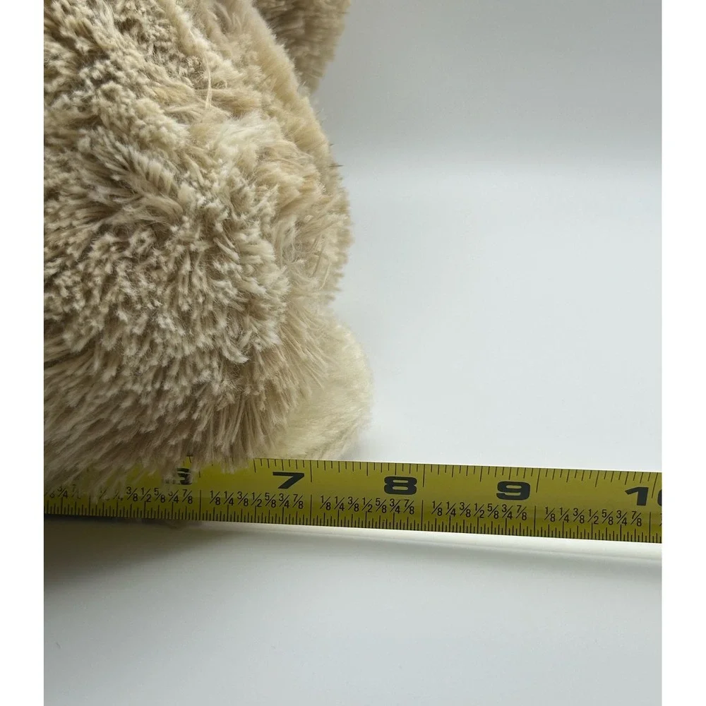 Dan Dee Collectors Choice Tan Shaggy Bunny Rabbit Plush Brown Polka Dot Bow 14in